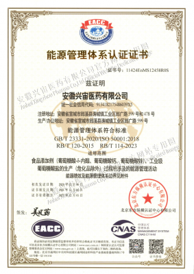 ISO5001能源管理体系认证证书
